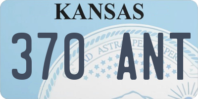 KS license plate 370ANT
