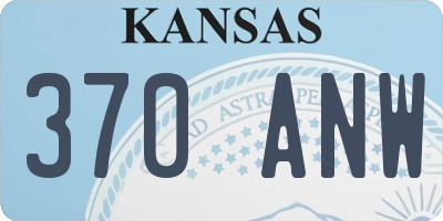 KS license plate 370ANW