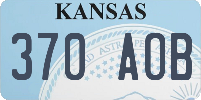 KS license plate 370AOB