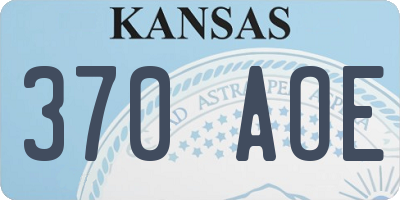 KS license plate 370AOE