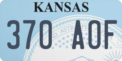 KS license plate 370AOF