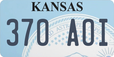 KS license plate 370AOI