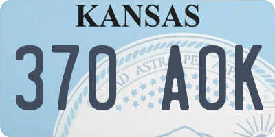 KS license plate 370AOK