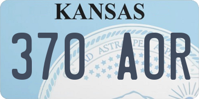 KS license plate 370AOR