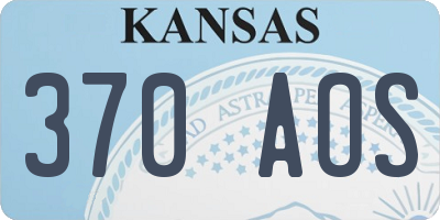 KS license plate 370AOS