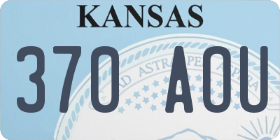 KS license plate 370AOU