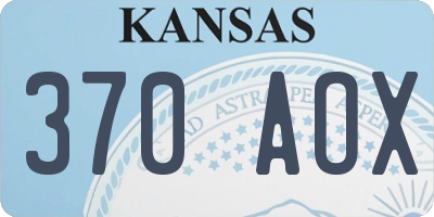 KS license plate 370AOX