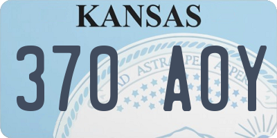 KS license plate 370AOY
