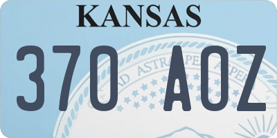 KS license plate 370AOZ