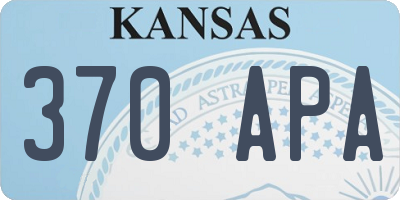 KS license plate 370APA