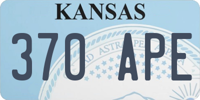 KS license plate 370APE