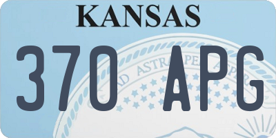 KS license plate 370APG