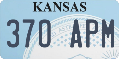 KS license plate 370APM