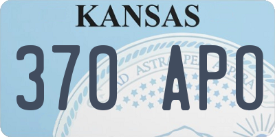 KS license plate 370APO