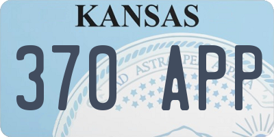 KS license plate 370APP