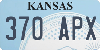 KS license plate 370APX