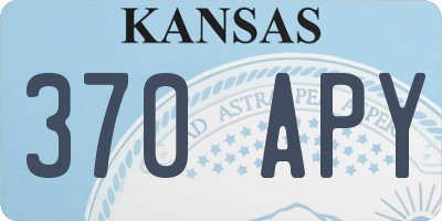 KS license plate 370APY