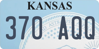 KS license plate 370AQQ