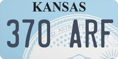 KS license plate 370ARF