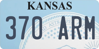 KS license plate 370ARM