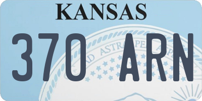 KS license plate 370ARN