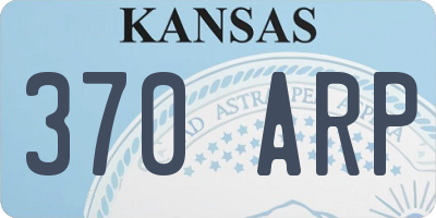 KS license plate 370ARP