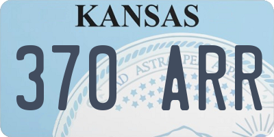 KS license plate 370ARR