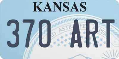KS license plate 370ART