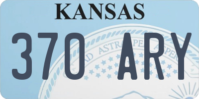 KS license plate 370ARY