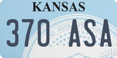 KS license plate 370ASA