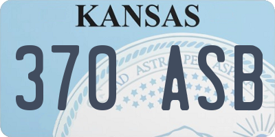 KS license plate 370ASB