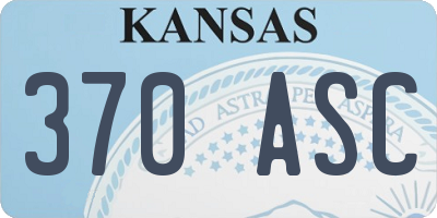 KS license plate 370ASC