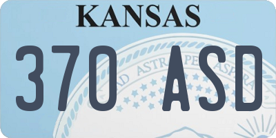 KS license plate 370ASD