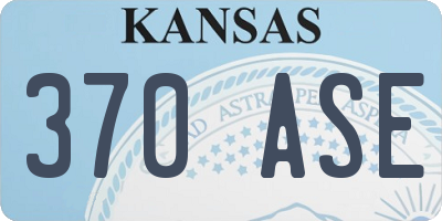 KS license plate 370ASE