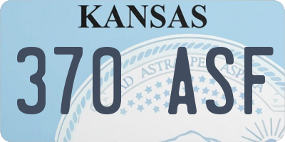 KS license plate 370ASF