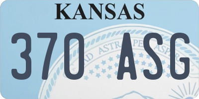 KS license plate 370ASG
