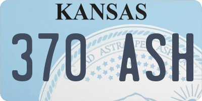 KS license plate 370ASH