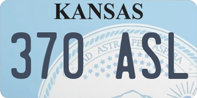 KS license plate 370ASL