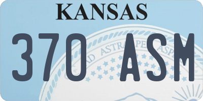 KS license plate 370ASM