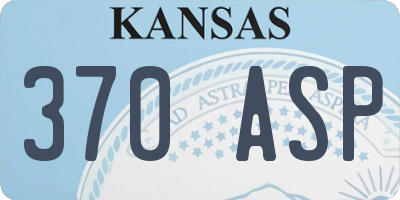 KS license plate 370ASP