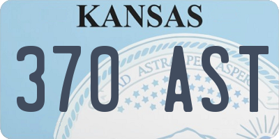 KS license plate 370AST