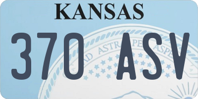 KS license plate 370ASV