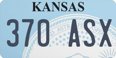 KS license plate 370ASX