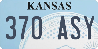 KS license plate 370ASY