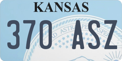 KS license plate 370ASZ