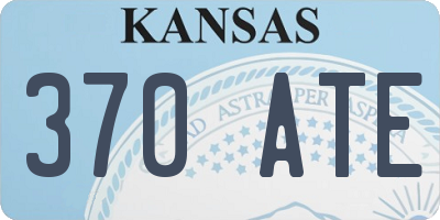 KS license plate 370ATE