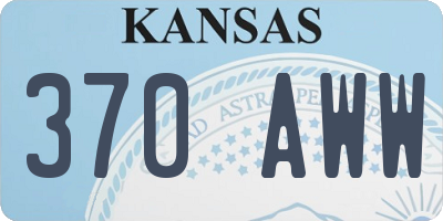 KS license plate 370AWW