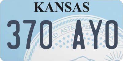 KS license plate 370AYO