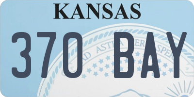 KS license plate 370BAY