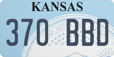 KS license plate 370BBD
